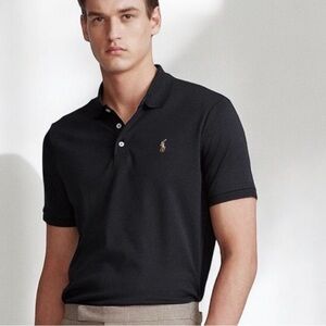 RALPH LAUREN POLO 3 Button Polo Charcoal Grey/Black Big & Tall Men Size XXL/TTG